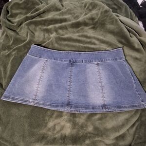 Fashion Nova Light Blue Denim Micro Mini Skirt